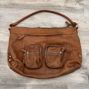 J.Crew Jericho hobo Bag handbag brown leather Large Rustic Cottage Boho